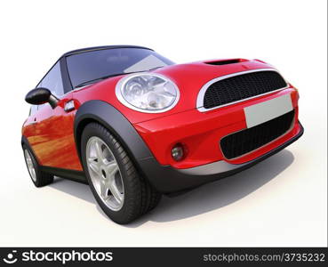 Modern compact car on a light background