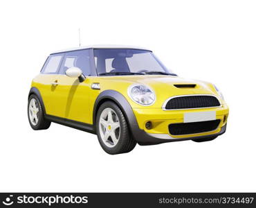 Modern compact city car isolated on a white background