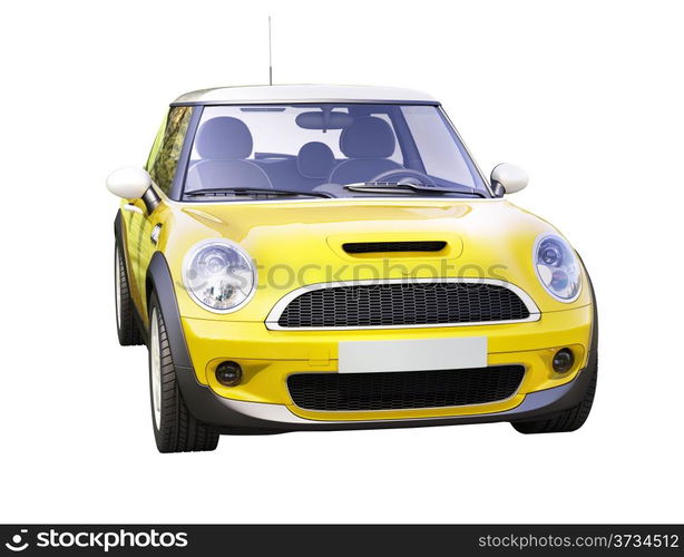 Modern compact city car isolated on a white background