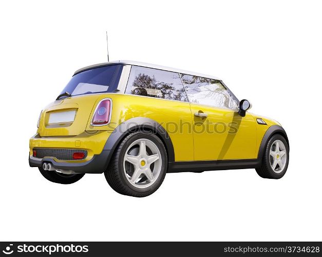 Modern compact city car isolated on a white background