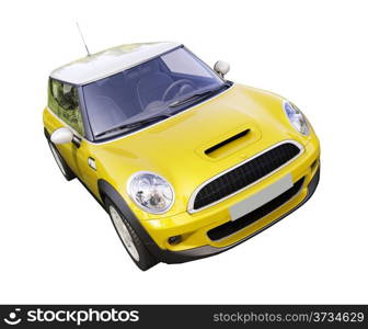 Modern compact city car isolated on a white background