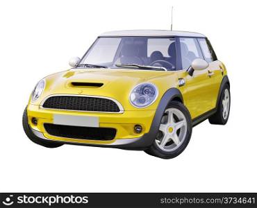 Modern compact city car isolated on a white background