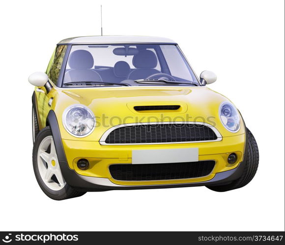 Modern compact city car isolated on a white background