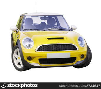 Modern compact city car isolated on a white background