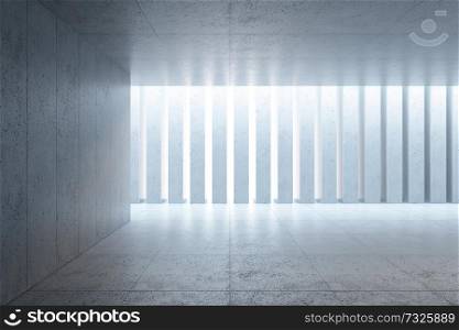 modern concrete space interior, 3d rendering