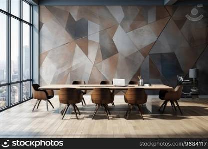 Modern conference table and chairs.