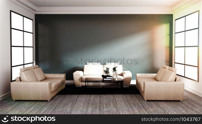 Modern Contemporary style, Living room interior design mock up. 3D rendering