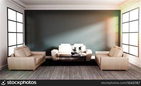 Modern Contemporary style, Living room interior design mock up. 3D rendering