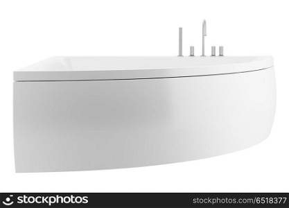 modern corner bathtub isolated on white background. 3d illustration. modern corner bathtub isolated on white background. 3d illustrat
