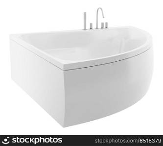 modern corner bathtub isolated on white background. 3d illustration. modern corner bathtub isolated on white background. 3d illustrat