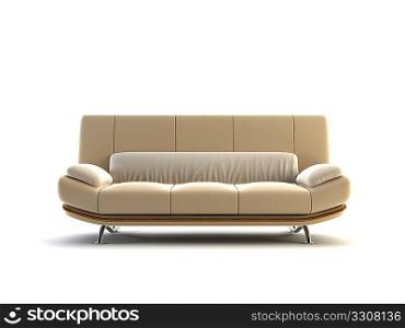 modern couch on white background