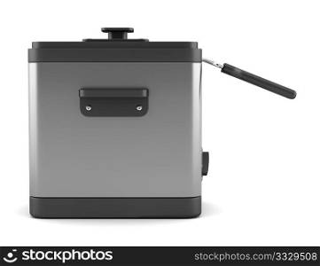modern deep fryer isolated on white background