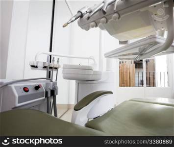Modern dental chair and tools