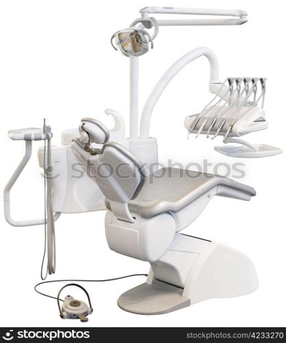 Modern Dentist Chair Isolated with Clipping Path