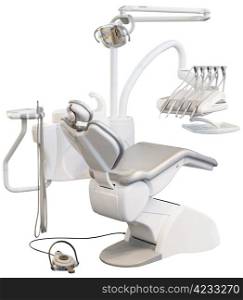 Modern Dentist Chair Isolated with Clipping Path