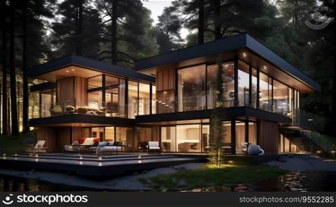 Modern Design House in the Forest