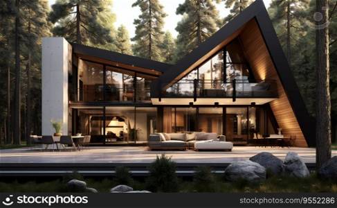 Modern Design House in the Forest