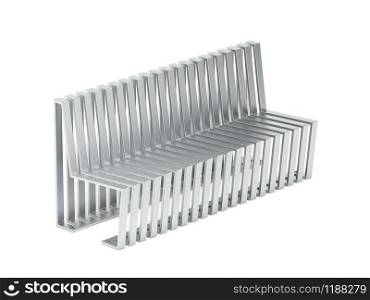 Modern designed metal bench on white background