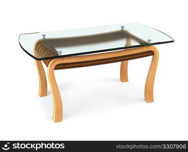 modern dining glass table 3d rendering