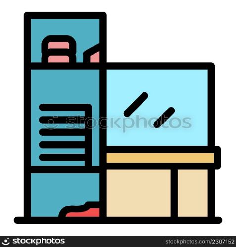 Modern dressing room icon. Outline modern dressing room vector icon color flat isolated. Modern dressing room icon color outline vector