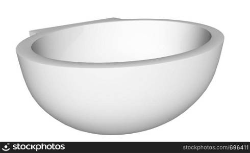 Modern egg-shapped washbasin or sink, isolated against a white background.