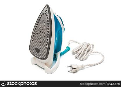 Modern electric iron on a white background