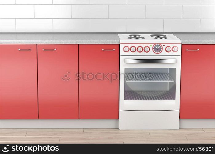 Modern electric stove in the kitchen