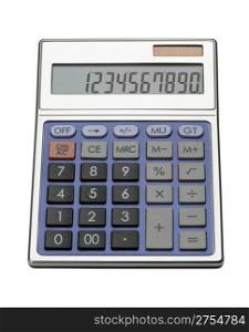Modern electronic calculator. Isolated on white.
