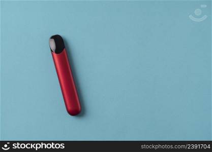 Modern Electronic Cigarette isolated on blue background