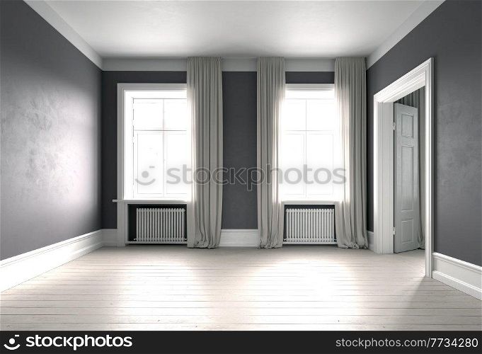 modern empty living interior. 3d illustration concept