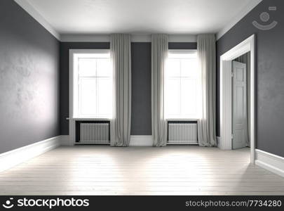 modern empty living interior. 3d illustration concept