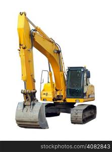 modern excavator isolated on the white background