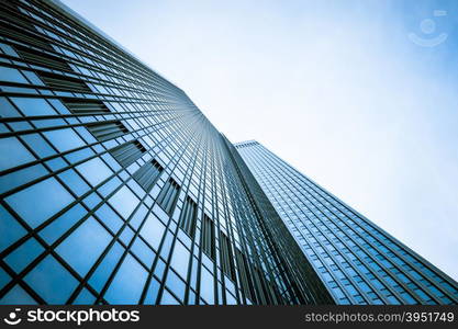 modern facade. building skyscrapers. office buildings. modern glass silhouettes of skyscrapers