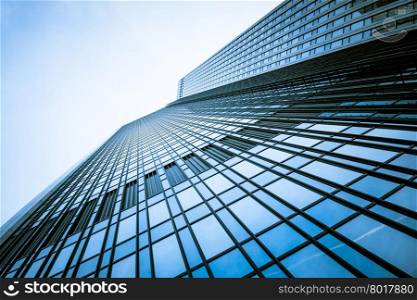 modern facade. building skyscrapers. office buildings. modern glass silhouettes of skyscrapers