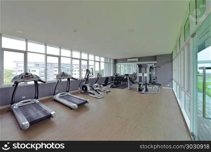 Modern Fitness Center interior design, luxury Gym