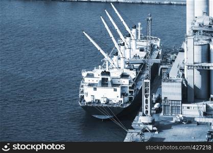 modern floating crane at sea port