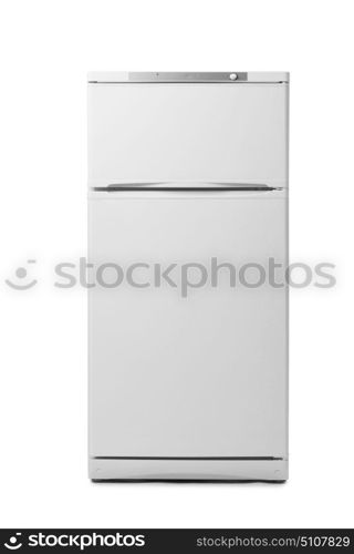 Modern fridge isolated on white background