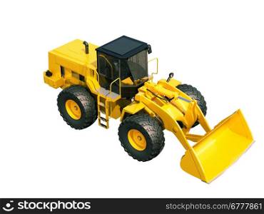Modern front loader isolated on white background without shadow