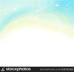 Modern futuristic background with abstract waves and floral pattern