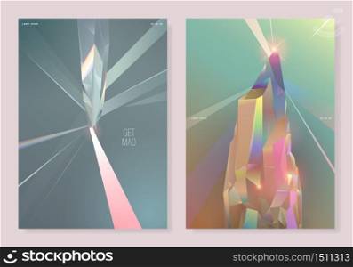 modern futuristic crystal, vibrant gradient minimal design template