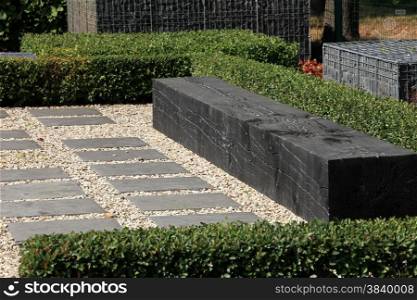 modern garden bench