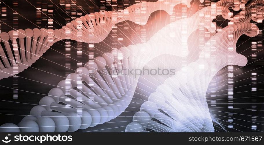 Modern Genetics and DNA Analysis Background Concept. Modern Genetics