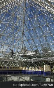 modern glass dome pyramidal