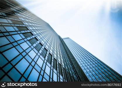 Modern glass silhouettes of skyscrapers