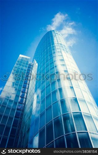 modern glass silhouettes of skyscrapers. Business building