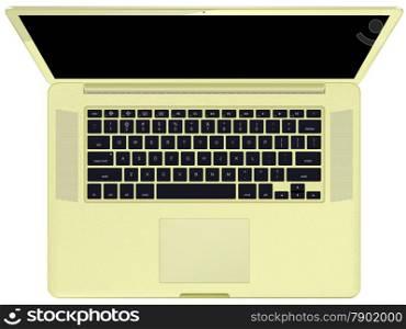 Modern glossy laptop isolated on white background