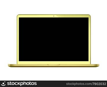 Modern glossy laptop isolated on white vector eps10