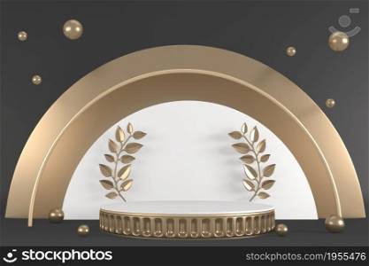 Modern granite,Victory podium show cosmetic product geometric. 3D rendering
