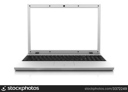 modern gray laptop isolated on white background