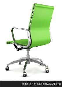 modern green office chair isolated on white background